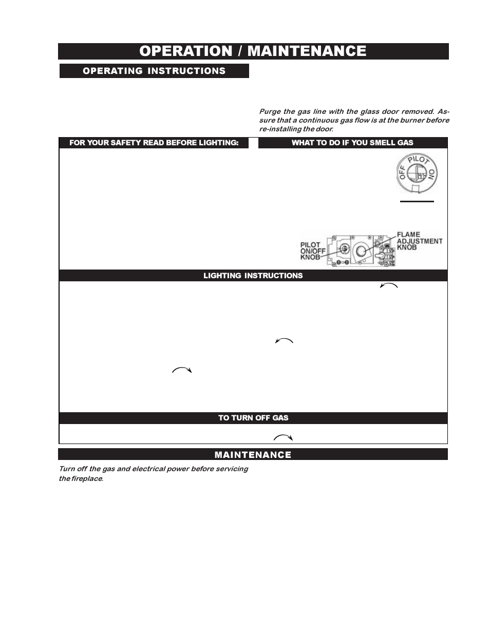 Operation / maintenance | Napoleon Fireplaces DIRECT VENT MILLIVOLT SYSTEM BGD42N User Manual | Page 23 / 28