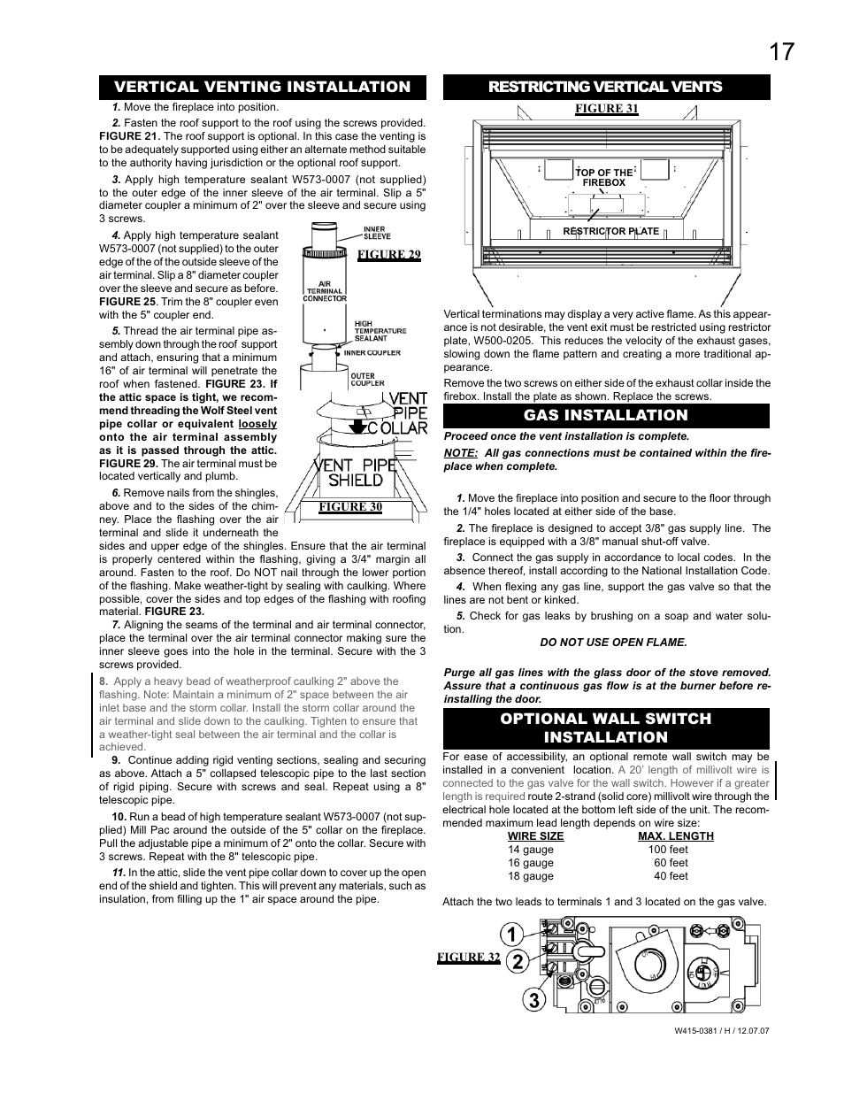 Optional wall switch installation | Napoleon Fireplaces BGD42P User Manual | Page 17 / 28