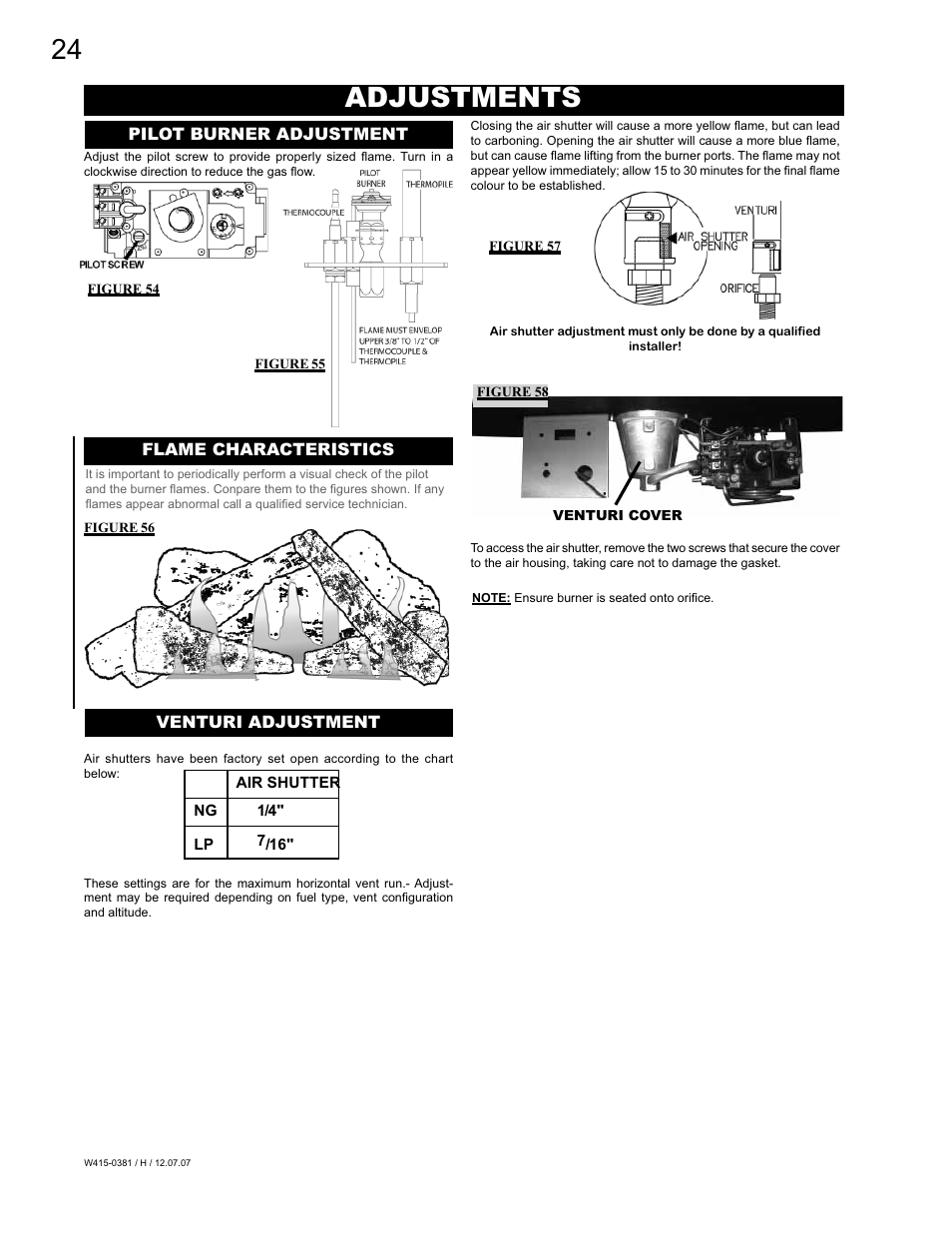 Adjustments | Napoleon Fireplaces BGD42P User Manual | Page 24 / 28