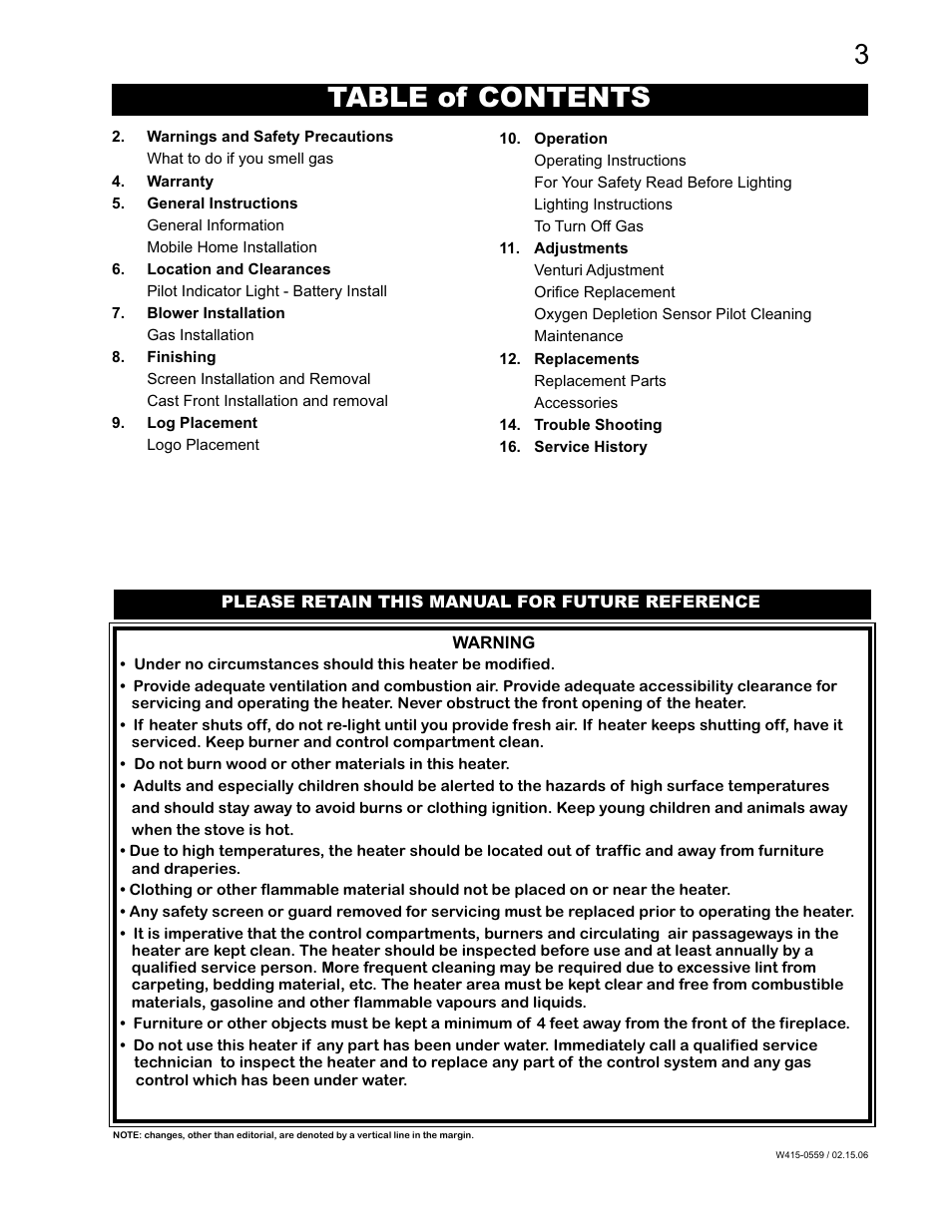 Napoleon Fireplaces GVFS20P User Manual | Page 3 / 16