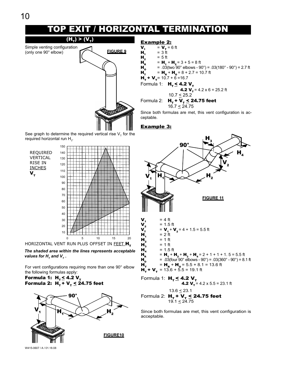 Top exit / horizontal termination, 90° h | Napoleon Fireplaces Castlemore GDS26N User Manual | Page 10 / 32