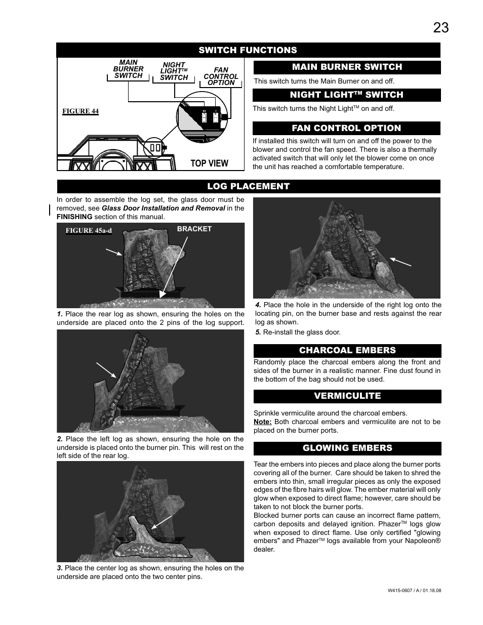 Top view | Napoleon Fireplaces Castlemore GDS26N User Manual | Page 23 / 32