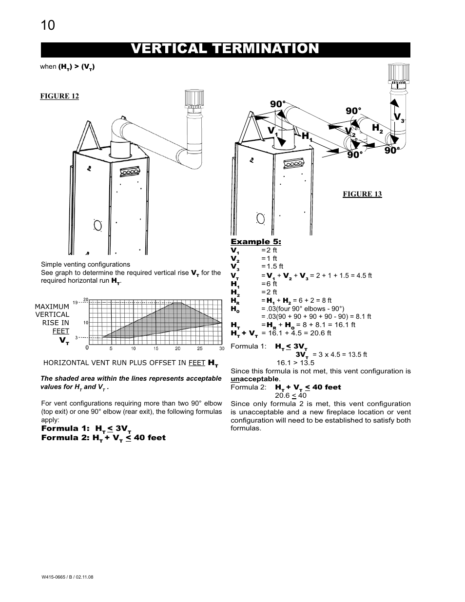 Vertical termination, 90° v | Napoleon Fireplaces GD82PT-PA User Manual | Page 10 / 32