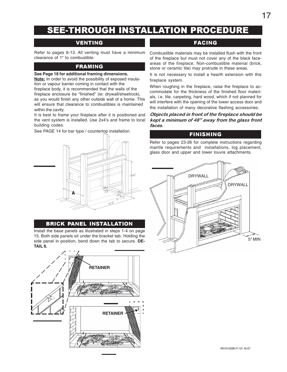 See-through installation procedure | Napoleon Fireplaces BGD40-N User Manual | Page 17 / 36