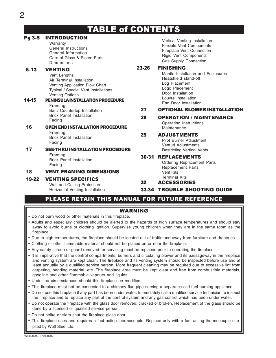Napoleon Fireplaces BGD40-N User Manual | Page 2 / 36