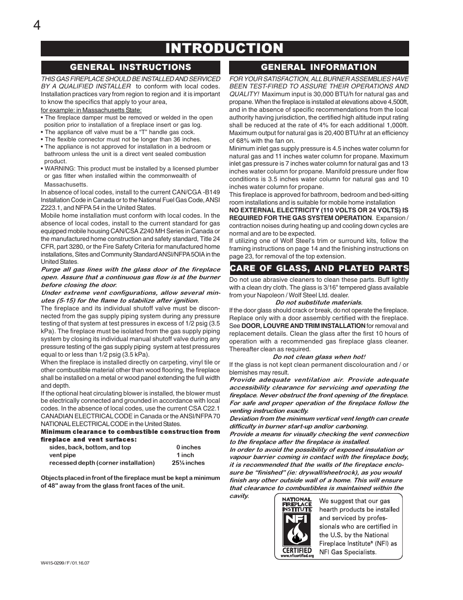 Introduction | Napoleon Fireplaces BGD40-N User Manual | Page 4 / 36