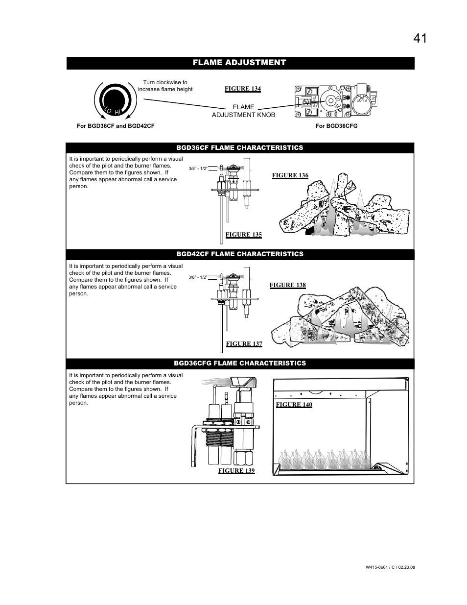 Flame adjustment | Napoleon Fireplaces BGD36CFPTR User Manual | Page 41 / 48