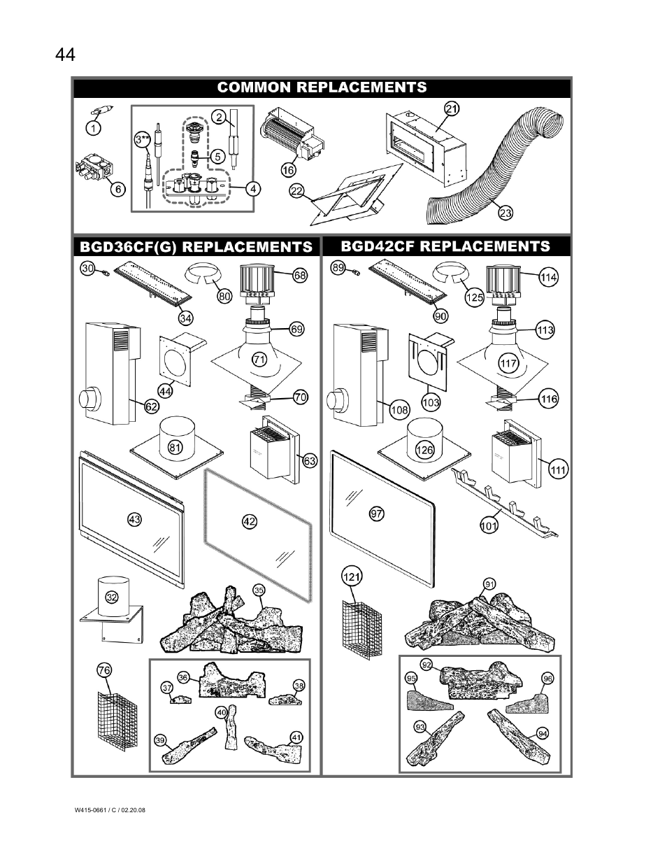 Napoleon Fireplaces BGD36CFPTR User Manual | Page 44 / 48