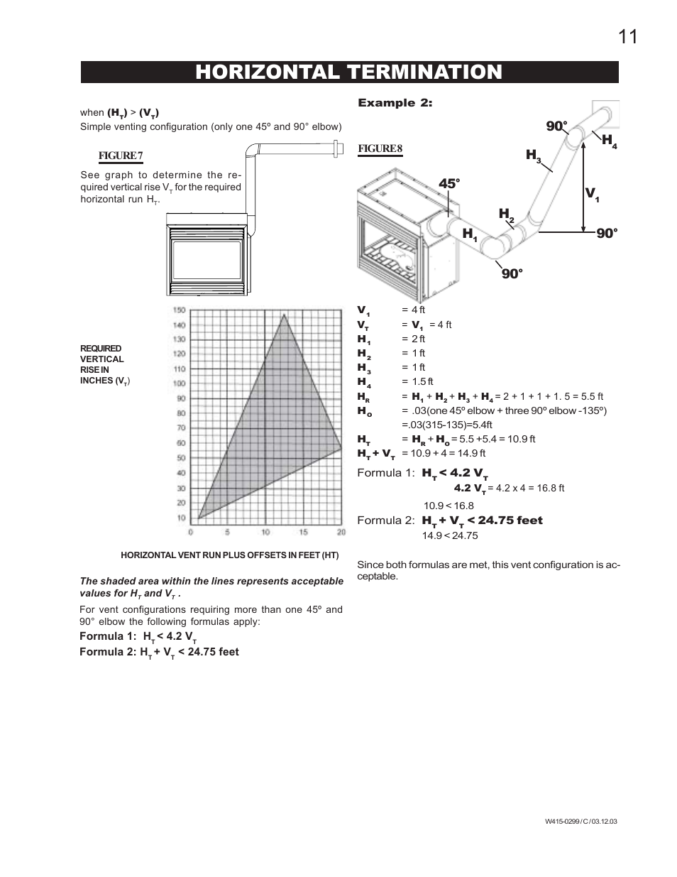 Horizontal termination, 90° h | Napoleon Fireplaces BGD40-P User Manual | Page 11 / 36