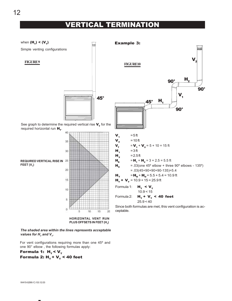 Vertical termination, 90° v | Napoleon Fireplaces BGD40-P User Manual | Page 12 / 36