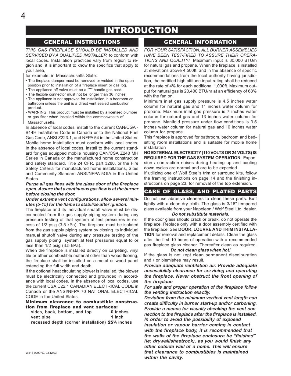 Introduction | Napoleon Fireplaces BGD40-P User Manual | Page 4 / 36
