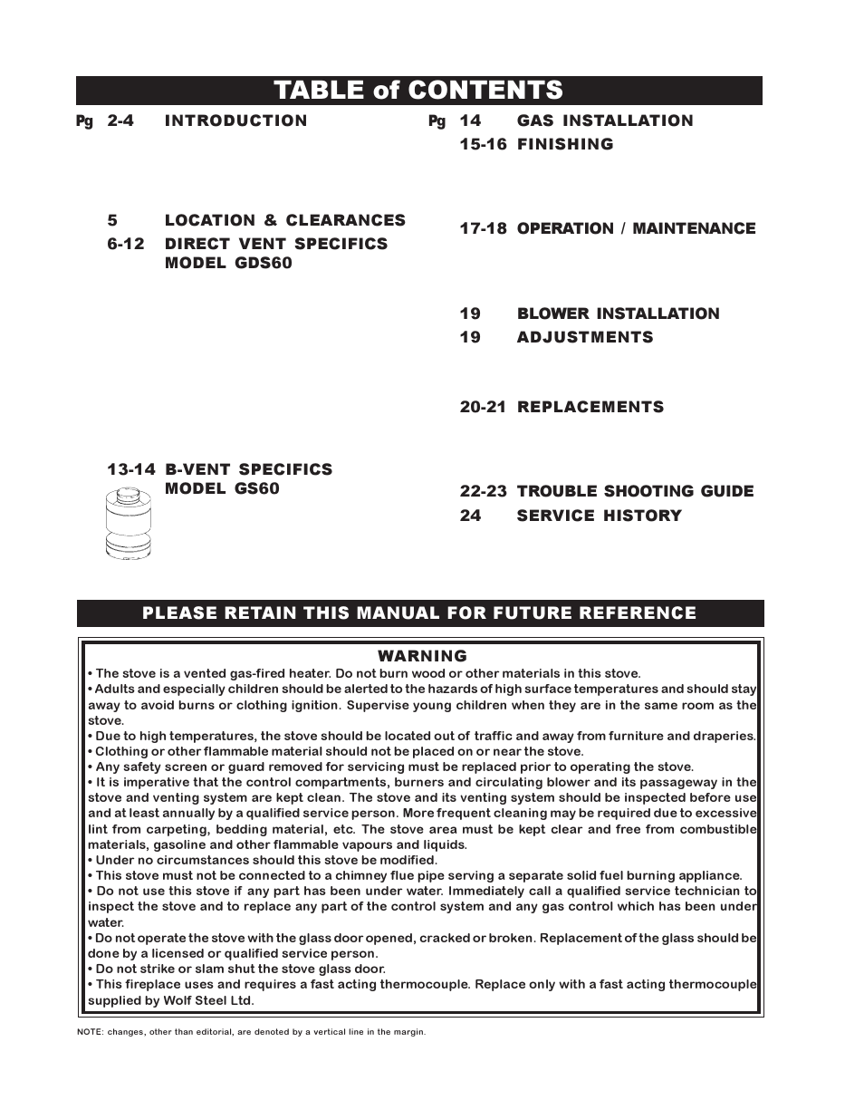 Napoleon Fireplaces GS60-P User Manual | Page 2 / 24
