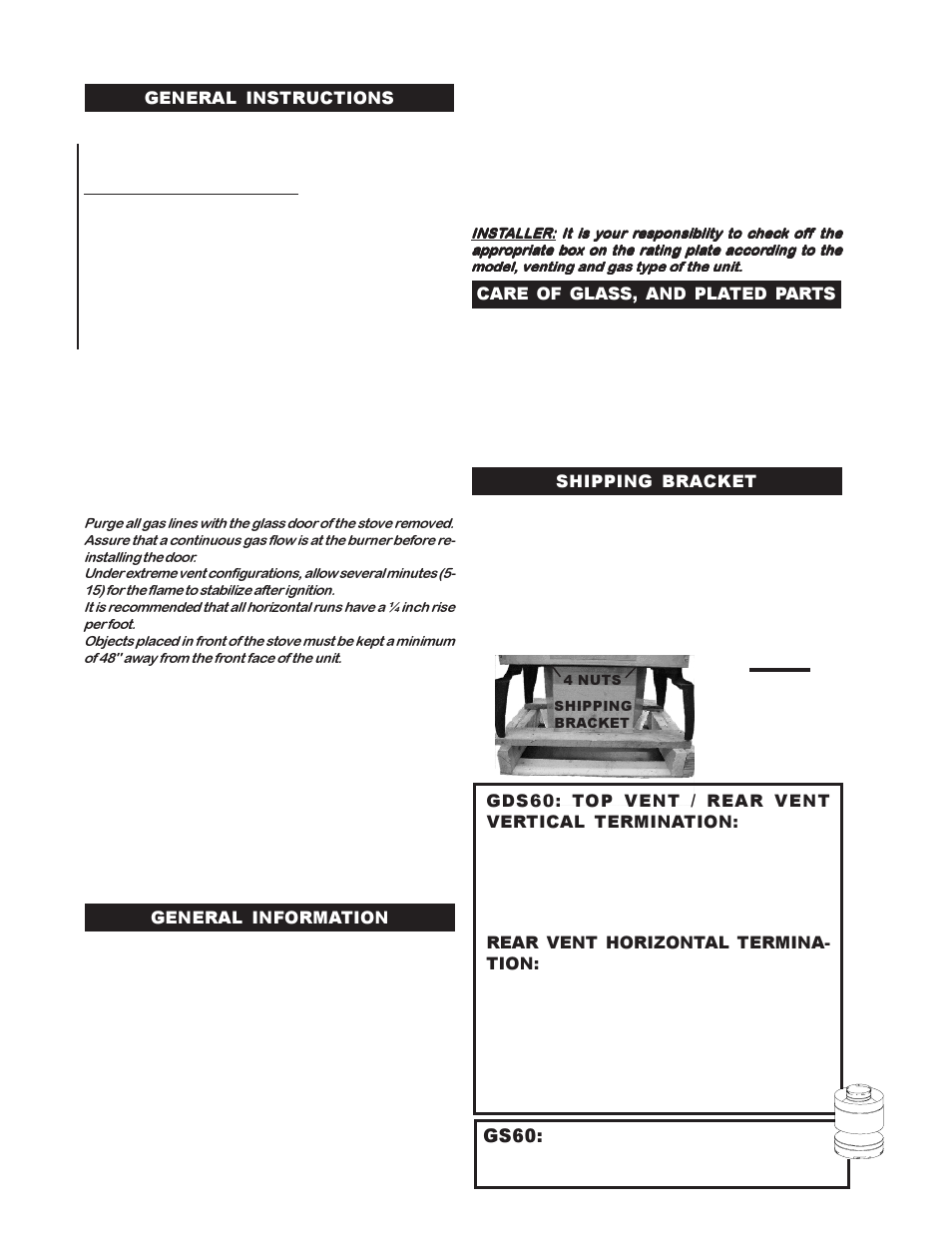 Gs60 | Napoleon Fireplaces GS60-P User Manual | Page 4 / 24