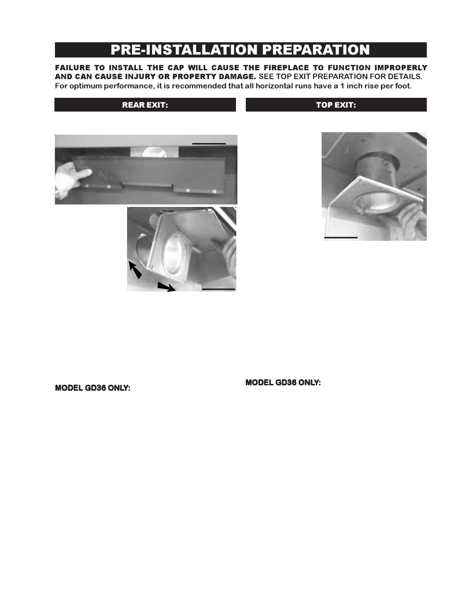 Pre-installation preparation | Napoleon Fireplaces BGD36PTR User Manual | Page 15 / 32