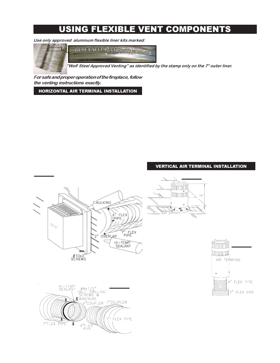 Using flexible vent components | Napoleon Fireplaces BGD36PTR User Manual | Page 17 / 32