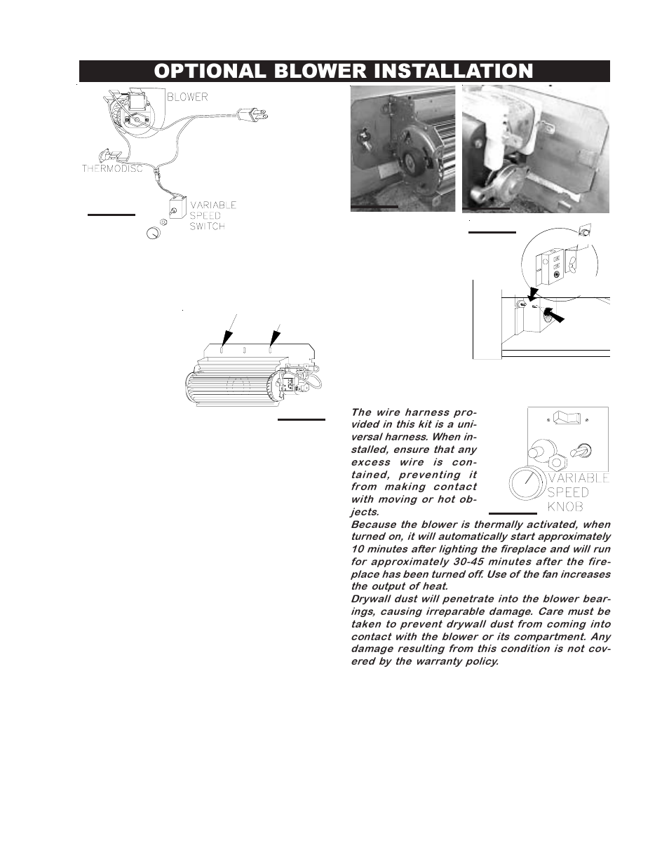 Optional blower installation, Ca b | Napoleon Fireplaces BGD36PTR User Manual | Page 25 / 32