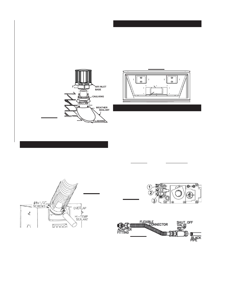 Gas installation restricting vertical vents, Fireplace vent connection | Napoleon Fireplaces B36DFN User Manual | Page 16 / 30