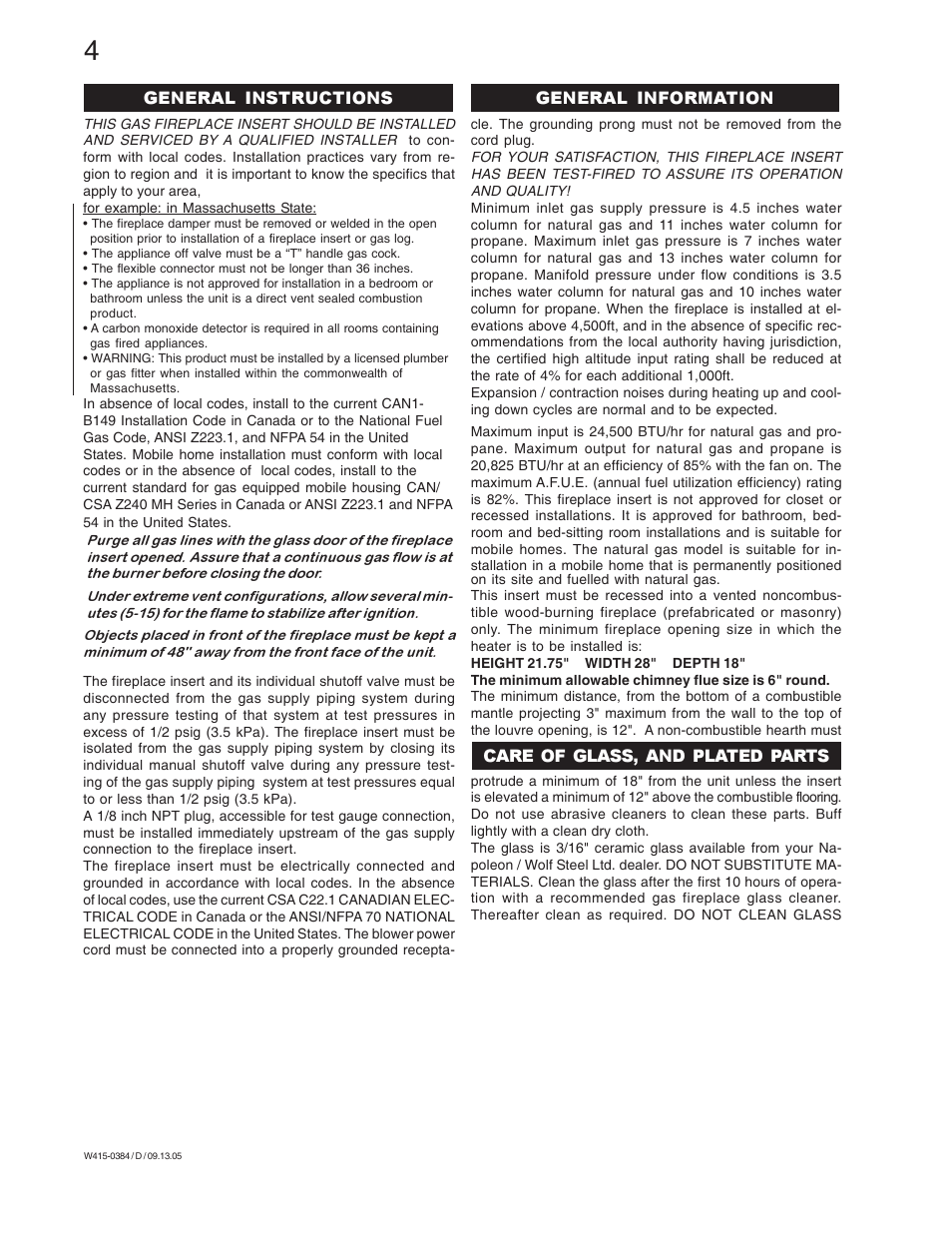 Napoleon Fireplaces GDI-30N User Manual | Page 4 / 16