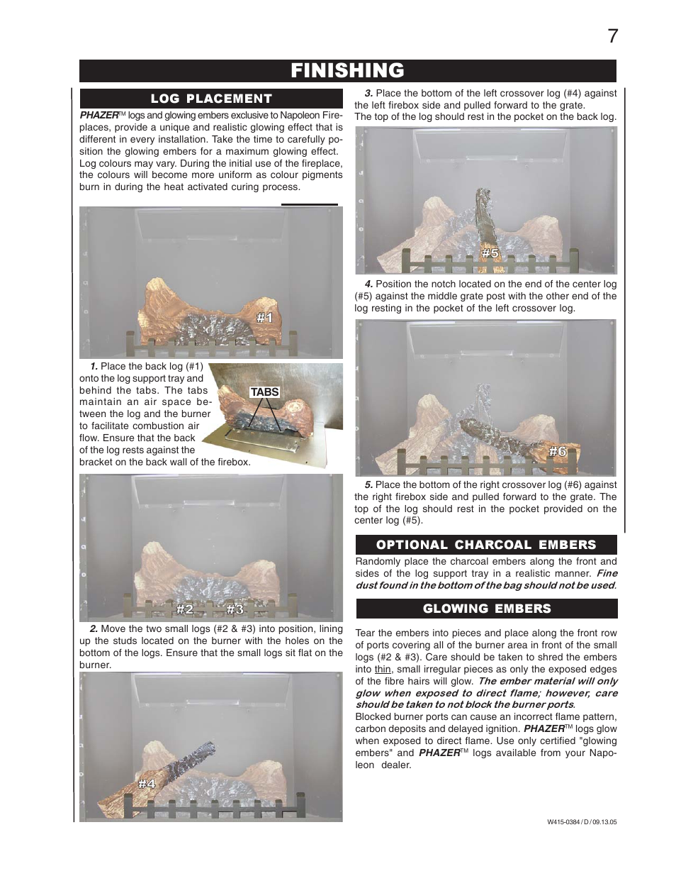 Finishing | Napoleon Fireplaces GDI-30N User Manual | Page 7 / 16