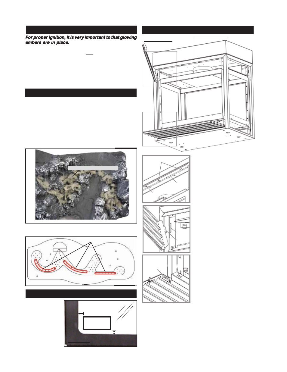 Logo, L36 louvre installation, Logo placement glowing embers charcoal embers | Napoleon Fireplaces BGNV40-N User Manual | Page 16 / 28