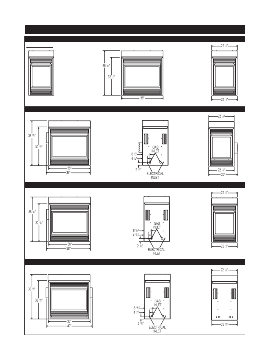 Dimensions | Napoleon Fireplaces BGNV40-N User Manual | Page 6 / 28