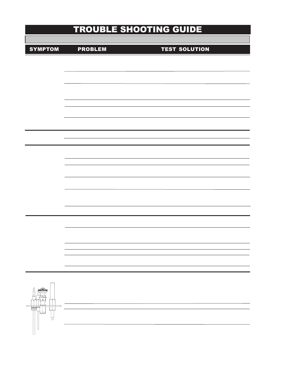 Trouble shooting guide, Symptom problem test solution | Napoleon Fireplaces BGNV36N User Manual | Page 16 / 20