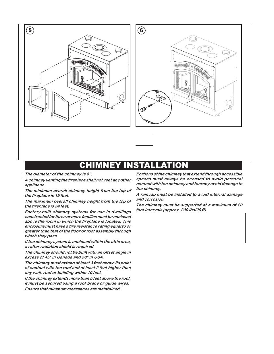 Chimney installation | Napoleon Fireplaces NZ6000 User Manual | Page 14 / 32