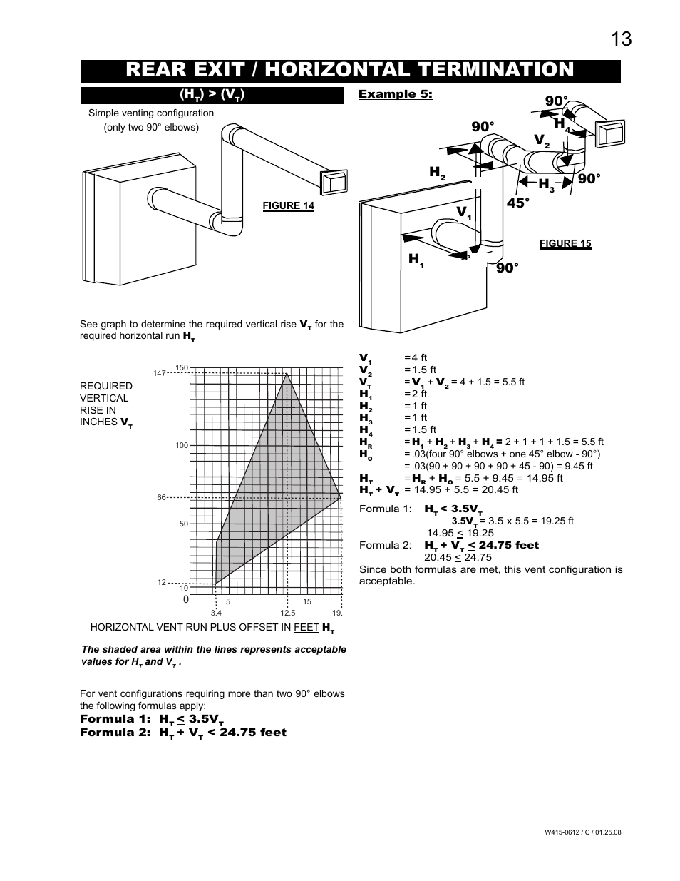 Rear exit / horizontal termination | Napoleon Fireplaces Vittoria GD19P User Manual | Page 13 / 36