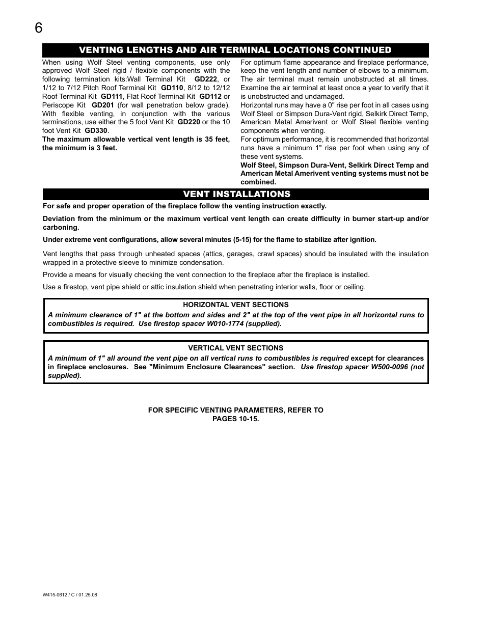 Napoleon Fireplaces Vittoria GD19P User Manual | Page 6 / 36