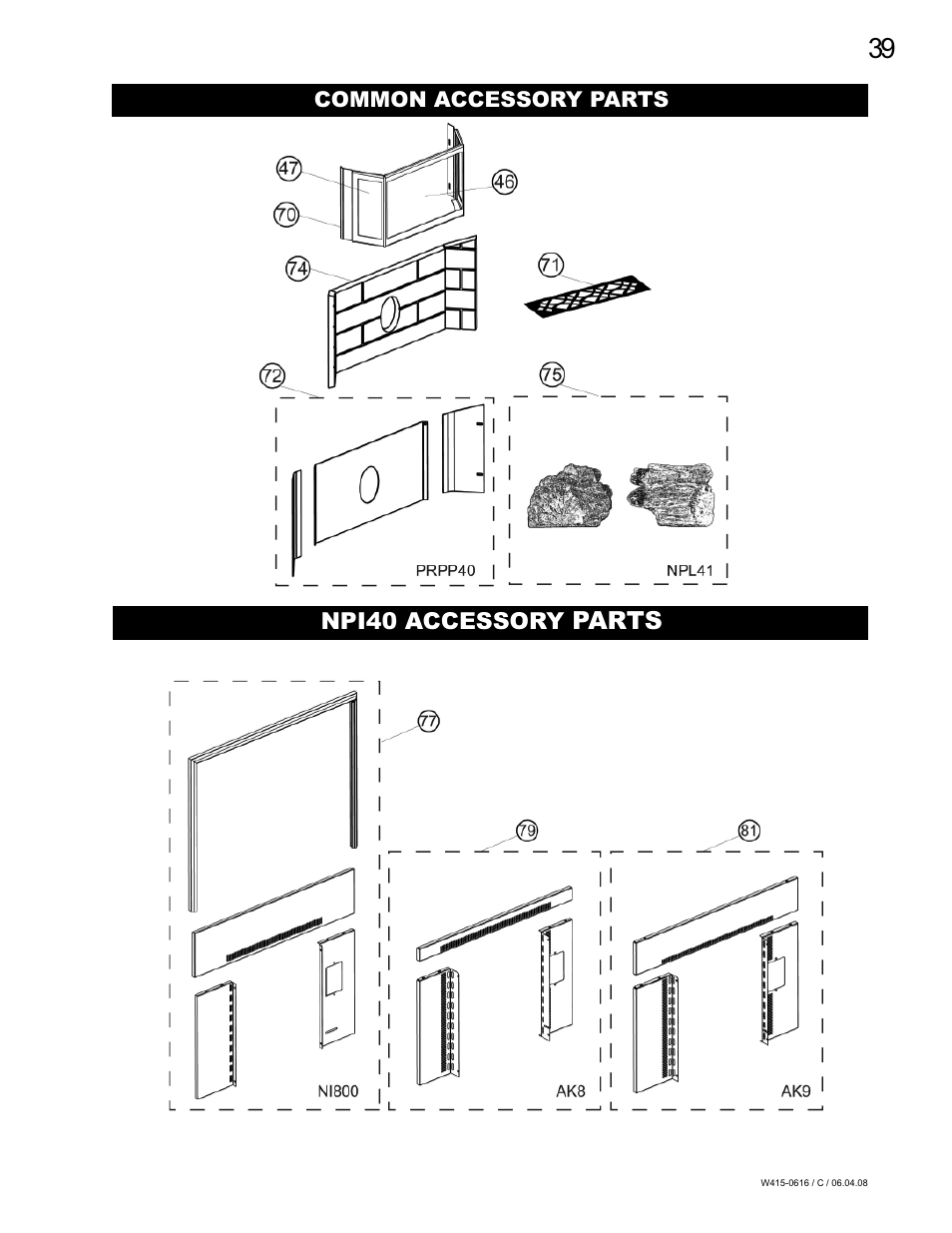 Napoleon Fireplaces NPI40 User Manual | Page 39 / 44