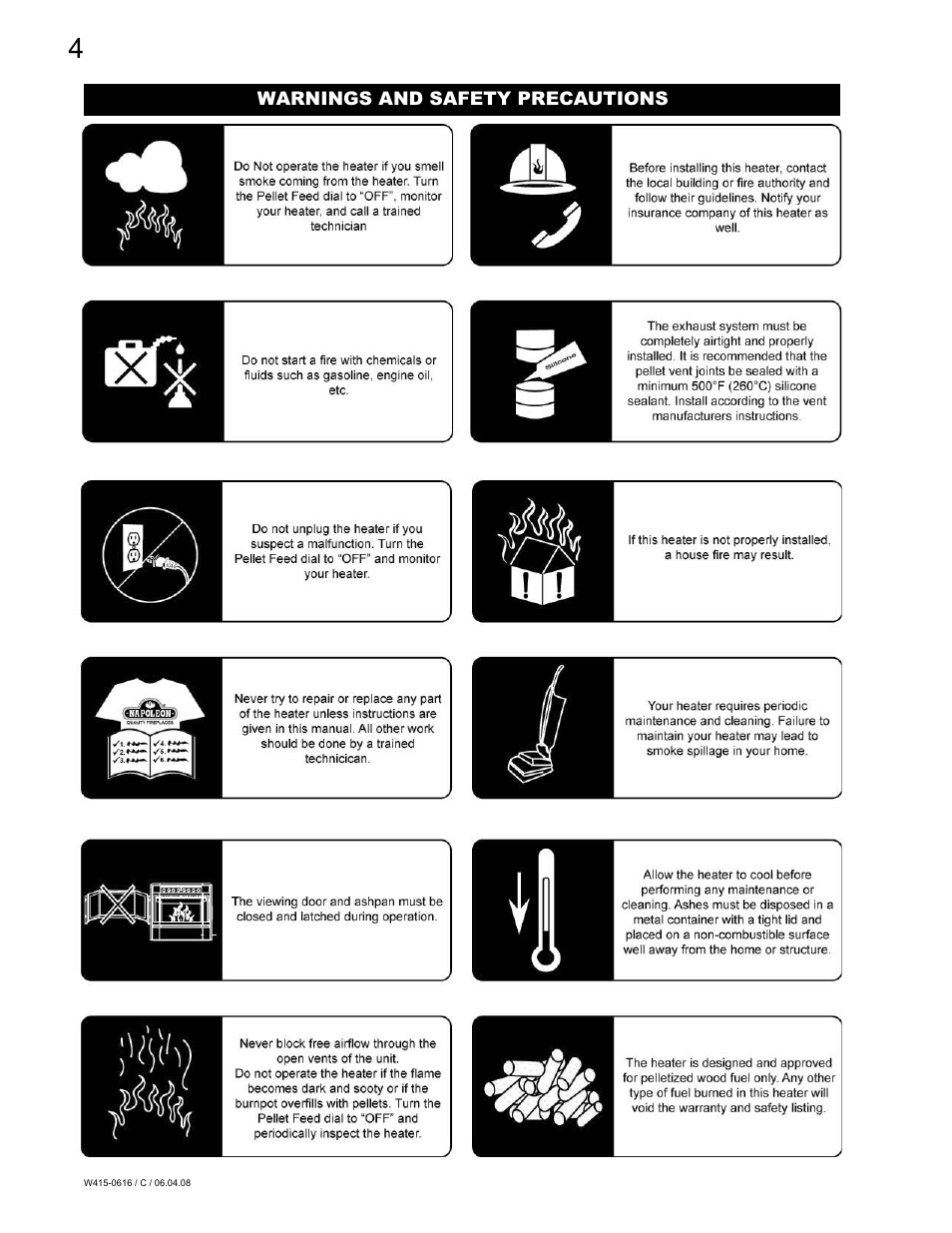 Napoleon Fireplaces NPI40 User Manual | Page 4 / 44