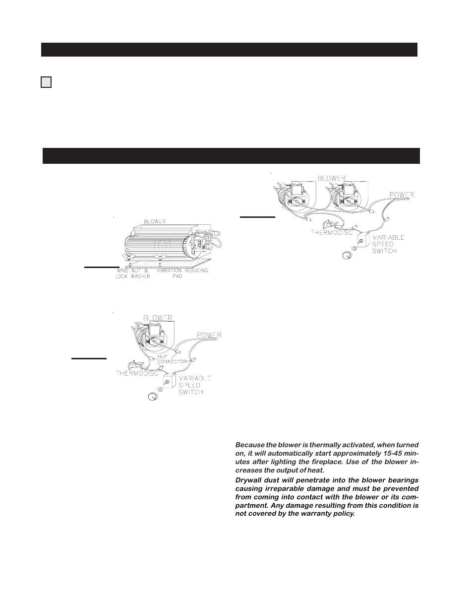 Optional blower installation, Firebrick removal | Napoleon Fireplaces NZ26 User Manual | Page 12 / 20
