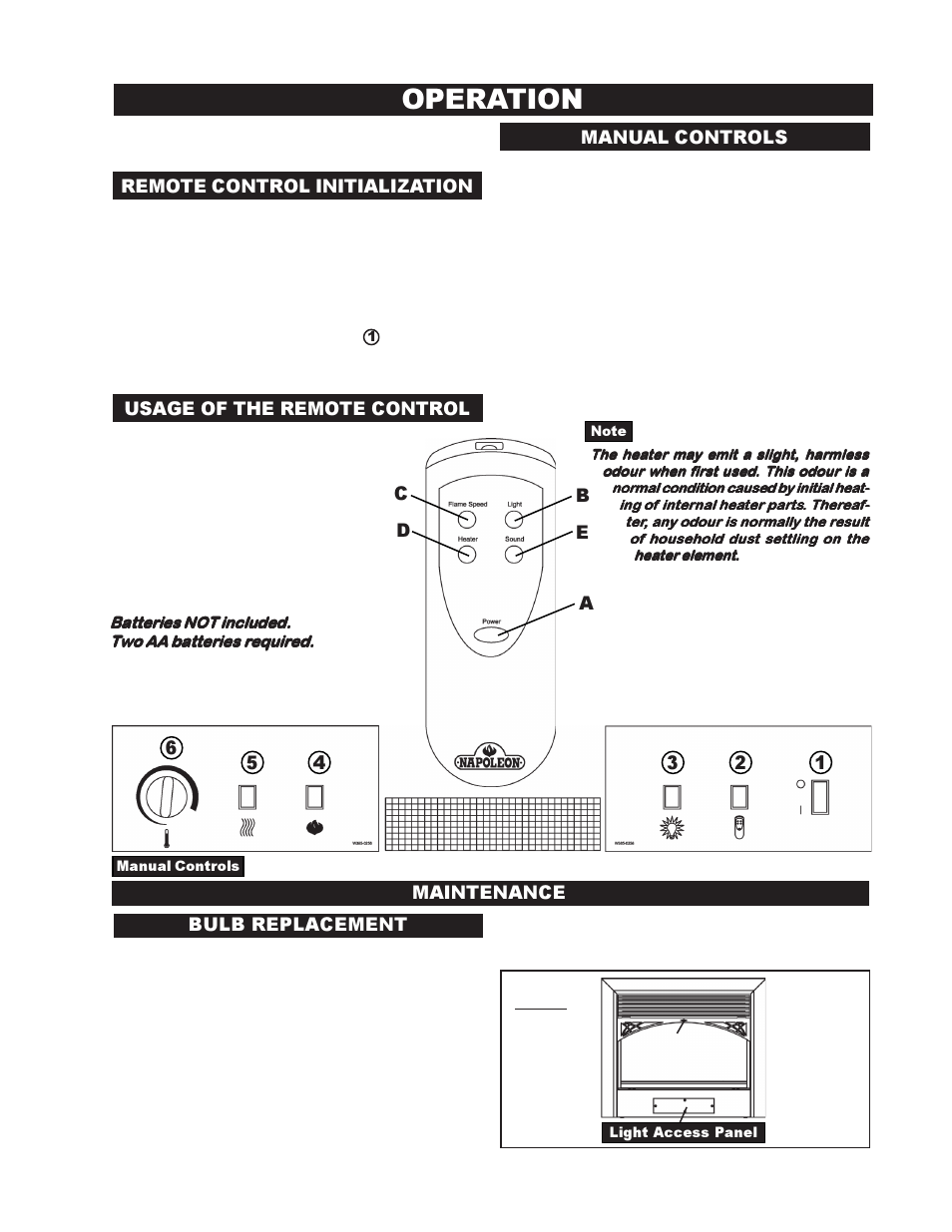 Operation | Napoleon Fireplaces EF38H User Manual | Page 5 / 12