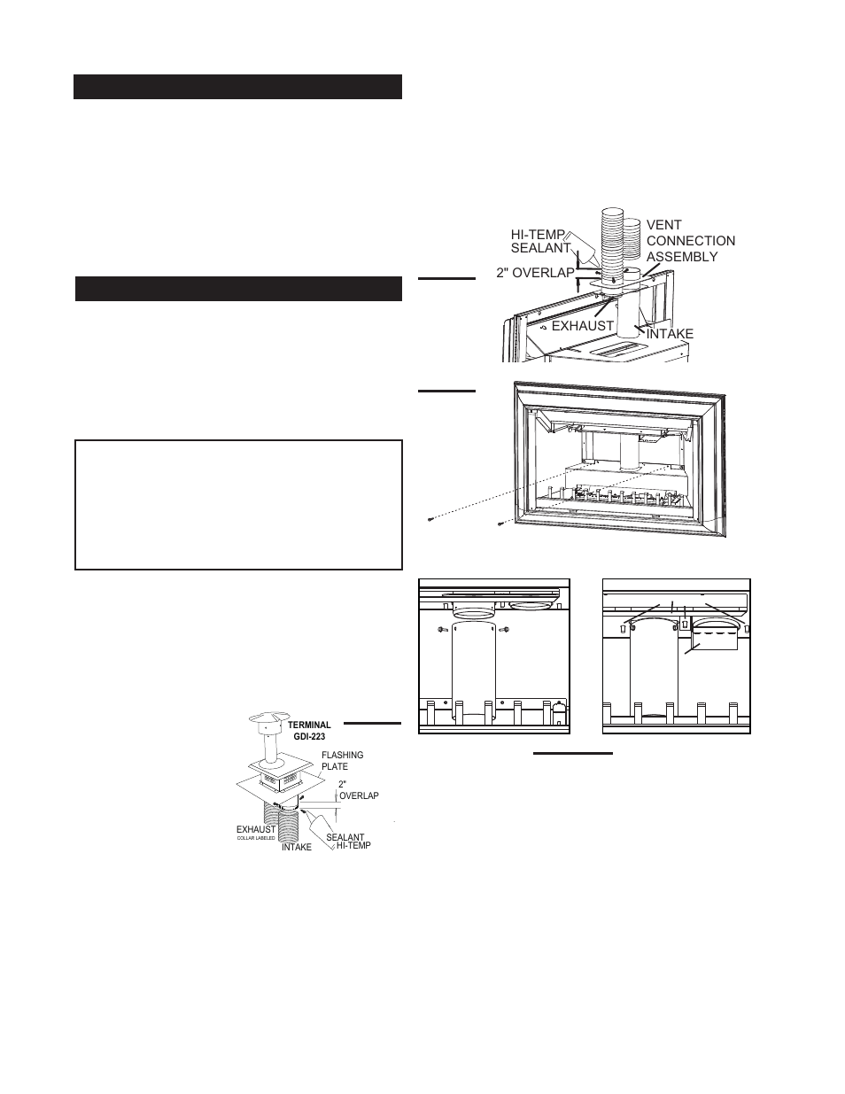 Insert vent connection chimney connection | Napoleon Fireplaces GDIZC-N User Manual | Page 6 / 16