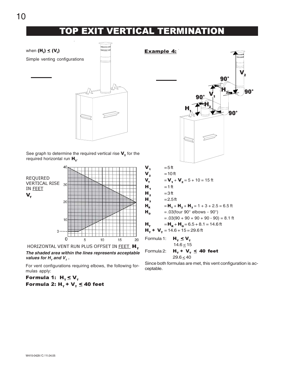 Top exit vertical termination, 90° v, 90° h | Napoleon Fireplaces GE38NT-M User Manual | Page 10 / 28
