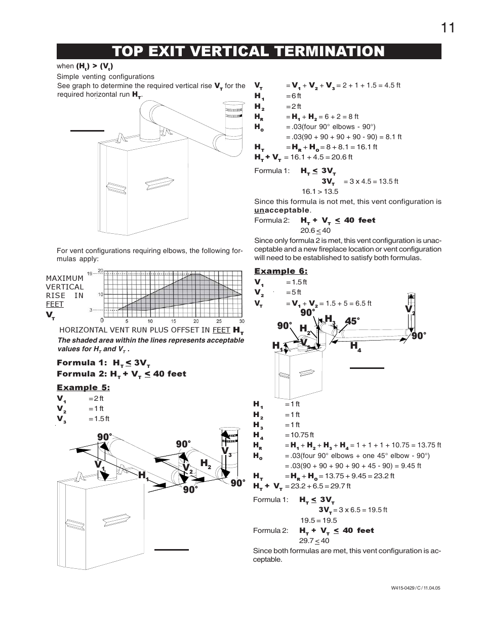 Top exit vertical termination, 90° v, 90° h | Napoleon Fireplaces GE38NT-M User Manual | Page 11 / 28