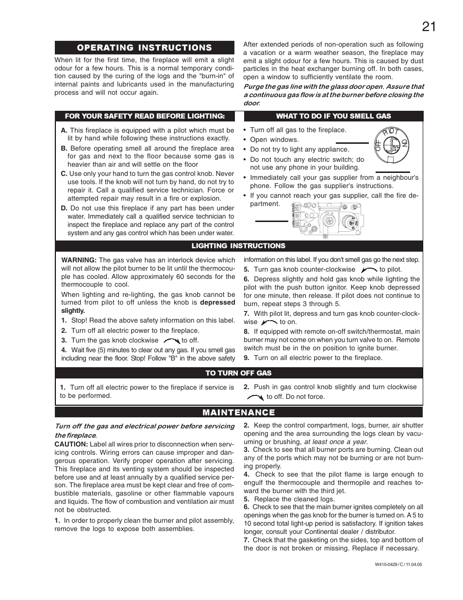 Napoleon Fireplaces GE38NT-M User Manual | Page 21 / 28