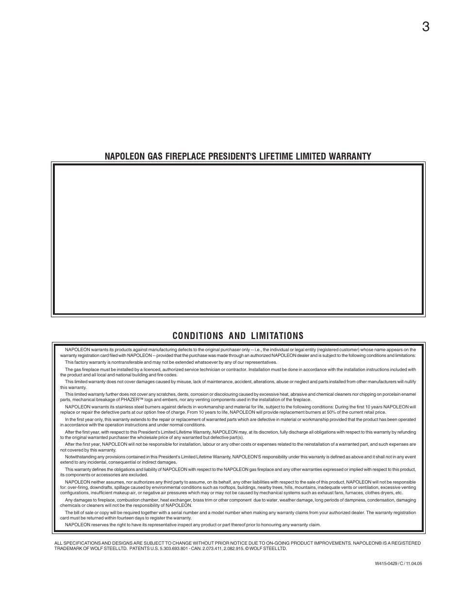 Napoleon Fireplaces GE38NT-M User Manual | Page 3 / 28