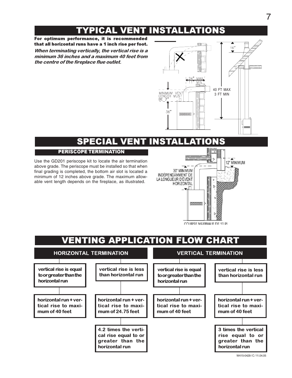 Venting application flow chart | Napoleon Fireplaces GE38NT-M User Manual | Page 7 / 28
