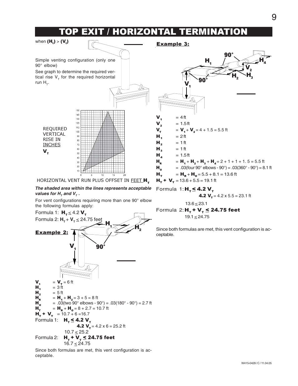 Top exit / horizontal termination, 90° h | Napoleon Fireplaces GE38NT-M User Manual | Page 9 / 28