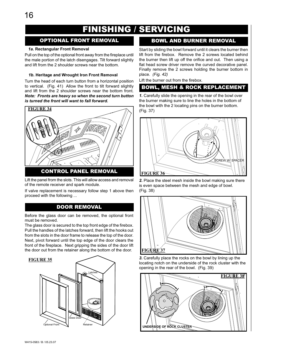 Finishing / servicing | Napoleon Fireplaces GD82PT-T User Manual | Page 16 / 31
