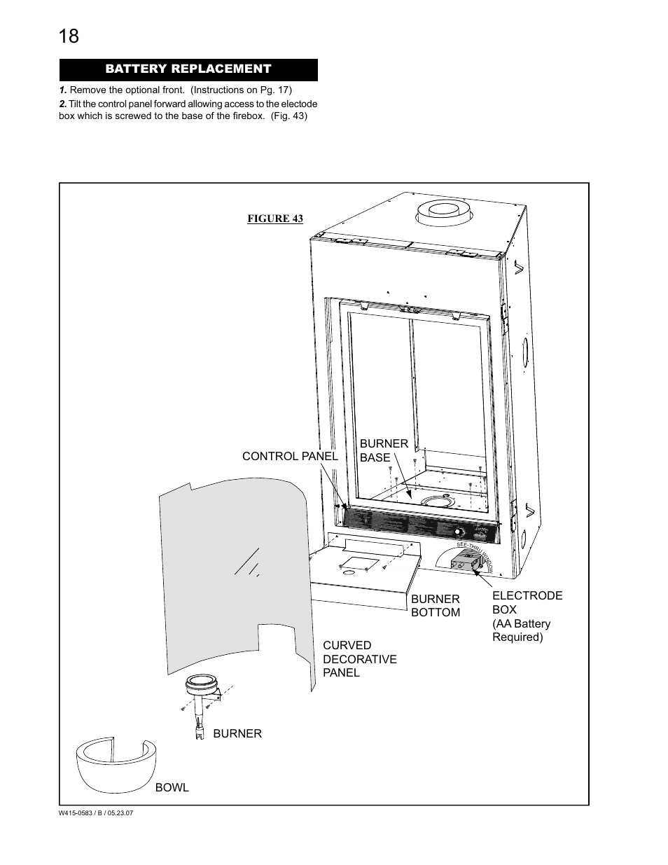 Battery replacement | Napoleon Fireplaces GD82PT-T User Manual | Page 18 / 31