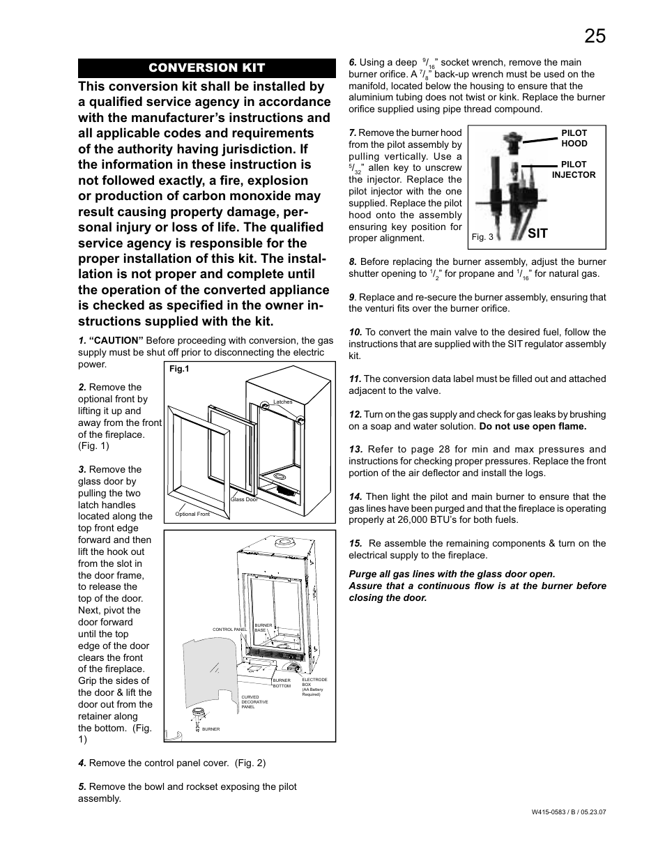 Conversion kit | Napoleon Fireplaces GD82PT-T User Manual | Page 25 / 31