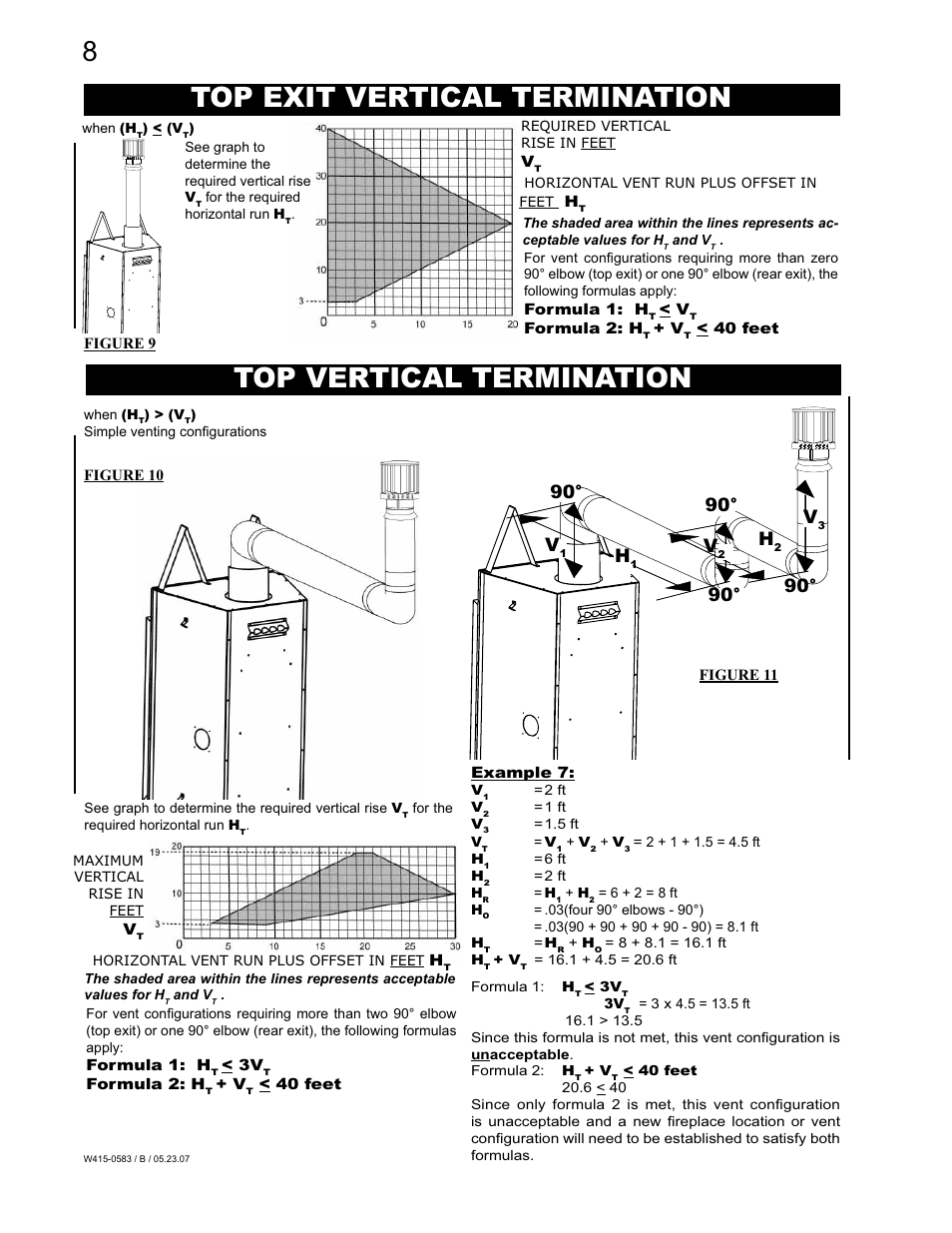 Top exit vertical termination, Top vertical termination, 90° v | Napoleon Fireplaces GD82PT-T User Manual | Page 8 / 31