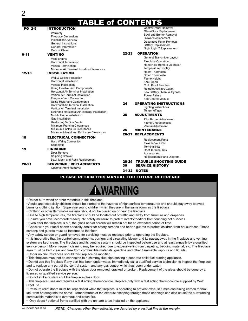 Napoleon Fireplaces GD82NT-T User Manual | Page 2 / 32