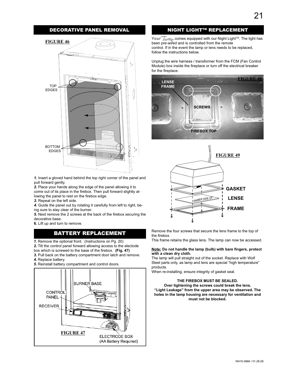 Battery replacement | Napoleon Fireplaces GD82NT-T User Manual | Page 21 / 32