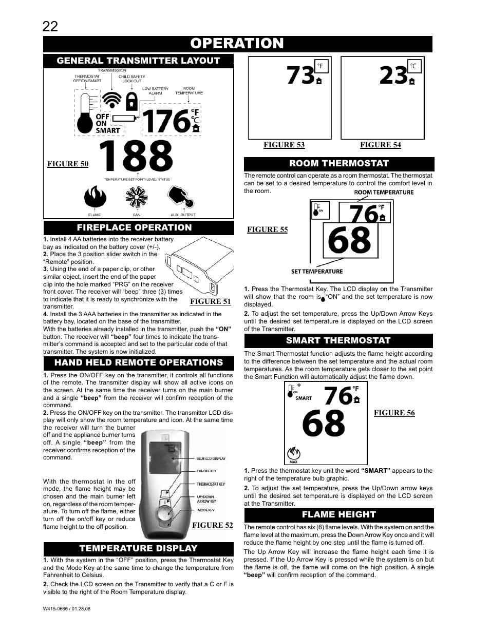 Operation | Napoleon Fireplaces GD82NT-T User Manual | Page 22 / 32