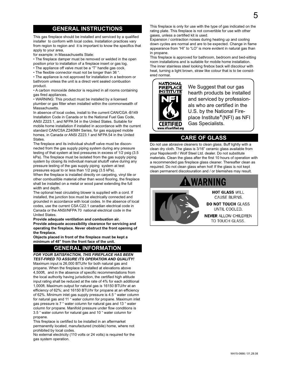 Napoleon Fireplaces GD82NT-T User Manual | Page 5 / 32