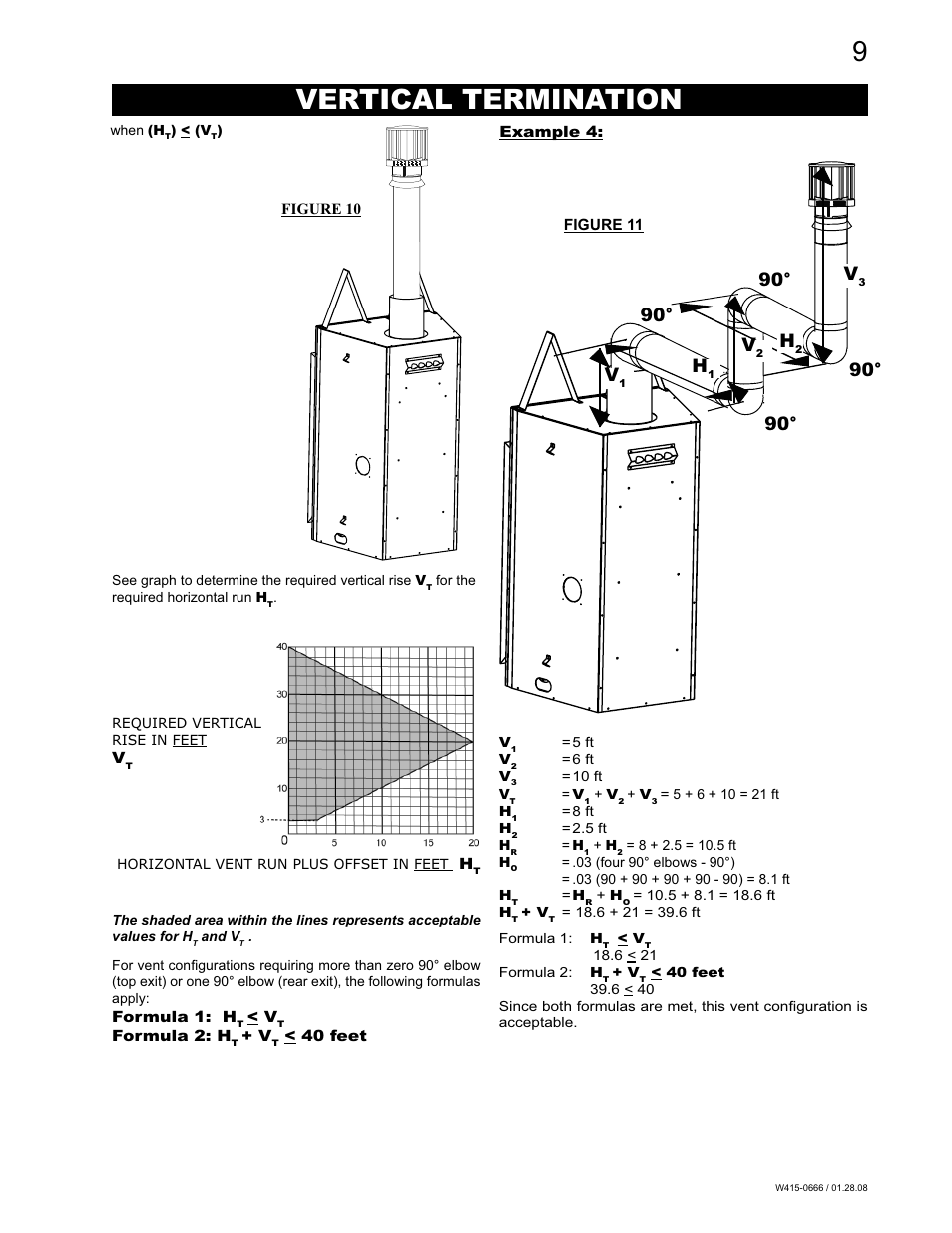 Vertical termination, 90° h | Napoleon Fireplaces GD82NT-T User Manual | Page 9 / 32