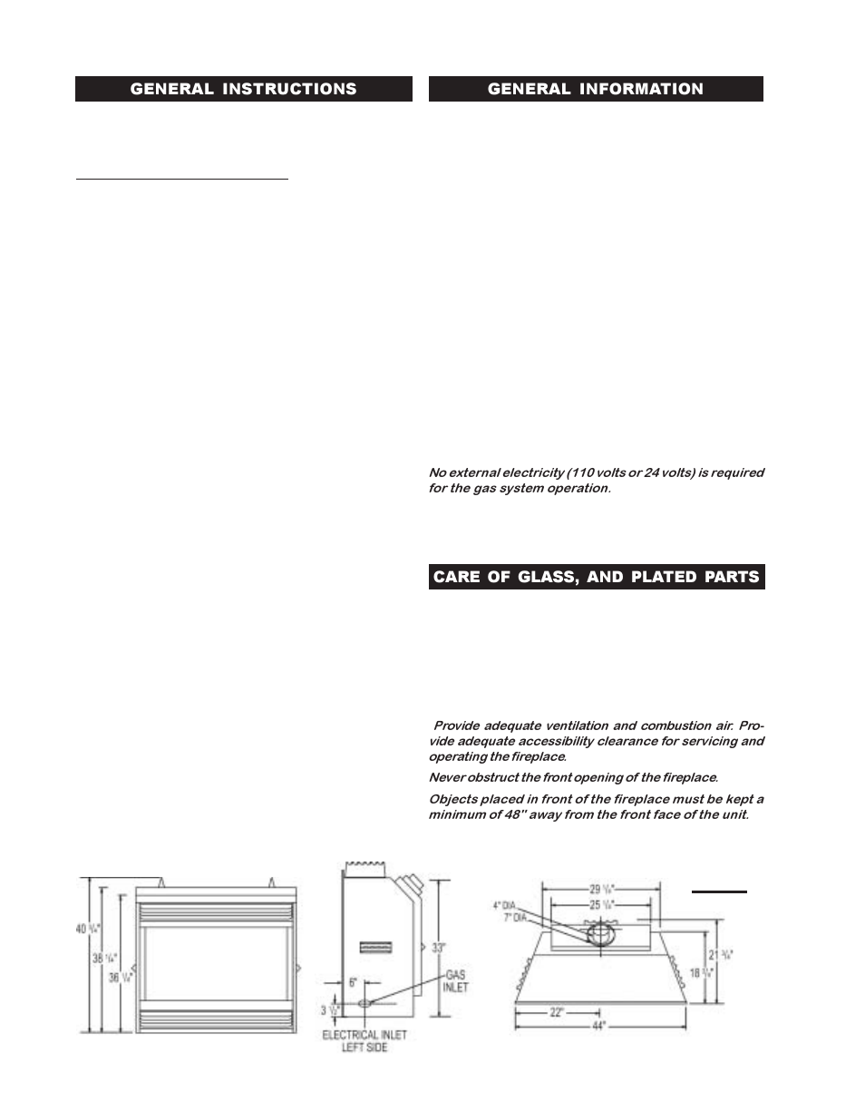 Napoleon Fireplaces GD45-P User Manual | Page 4 / 24